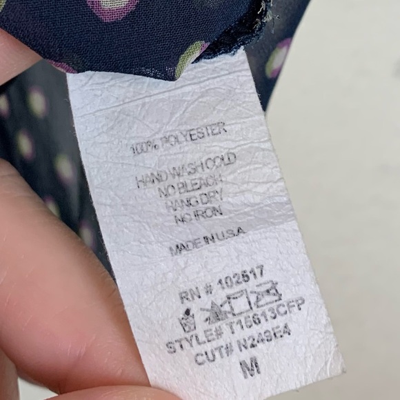 Soprano Ruffled Flowy PolkaDot Semi Sheer Blouse M - Picture 7 of 7